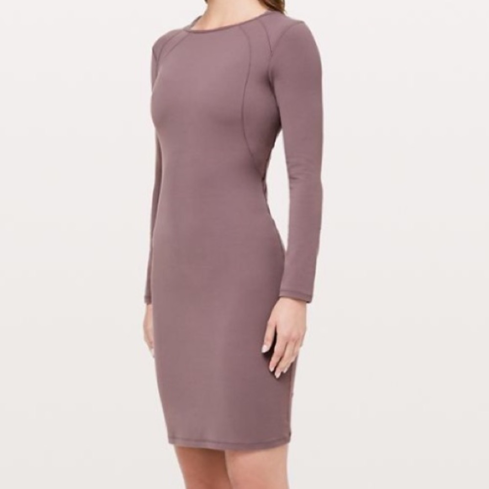 ➕ NWT lululemon contour dress Nulu antique bark - Picture 3 of 8
